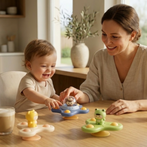 AstroSpin – Zestaw 3 sensorycznych bączków (Żabka, Piesek, Miś)